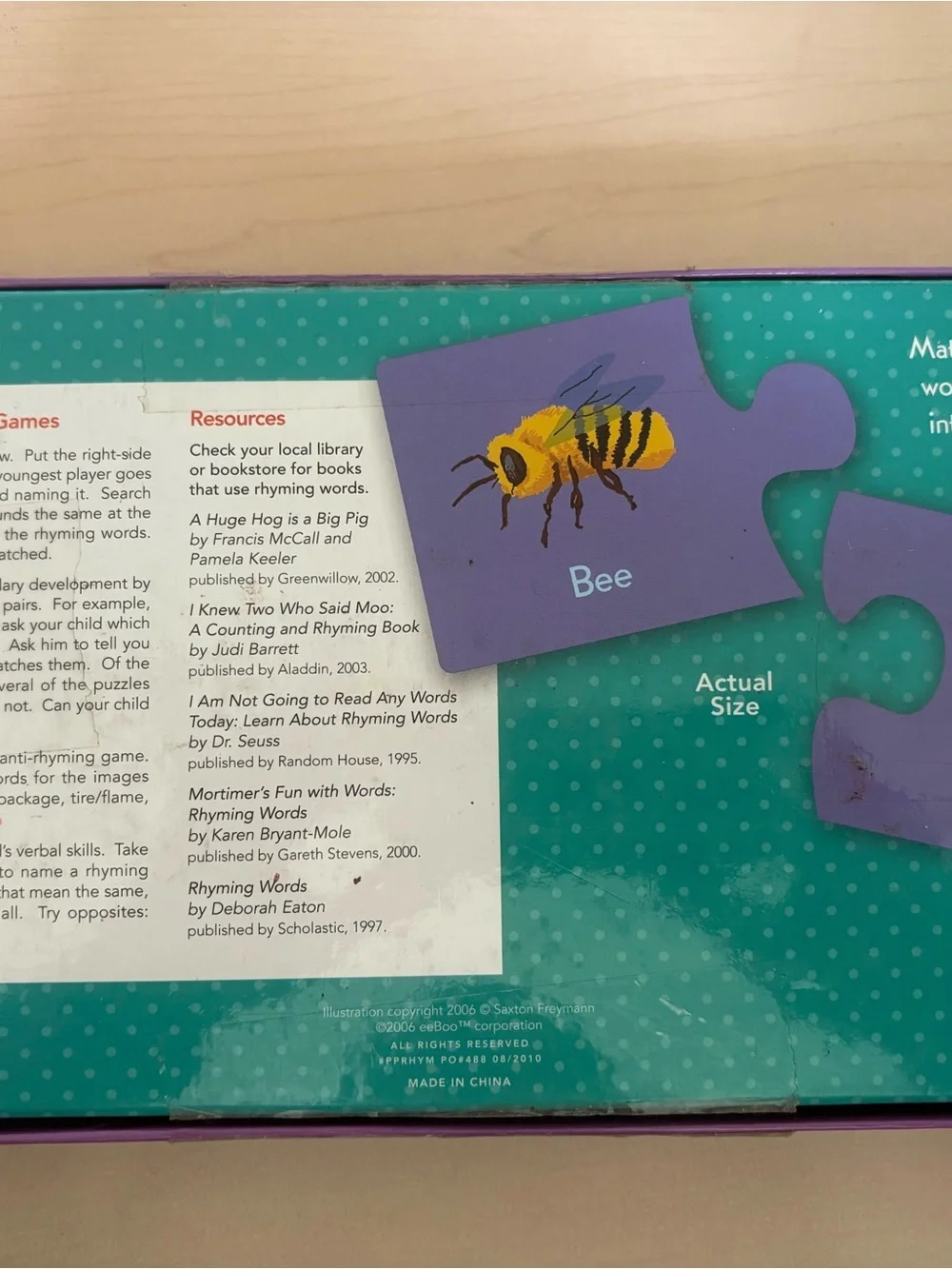 Educational Rhyming Words Puzzle Pairs - Kids Toy
